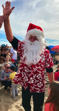 Surfin' Santa, capitola, beach, santa claus